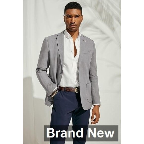PJ PAUL JONES Mens Casual Linen Blazer